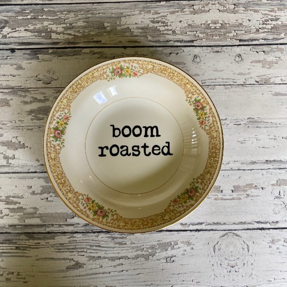 Vintage Upcycled Funny Plates, Boom Roasted, Sarcastic Decor, Country Home Decor - Picture 1 of 1